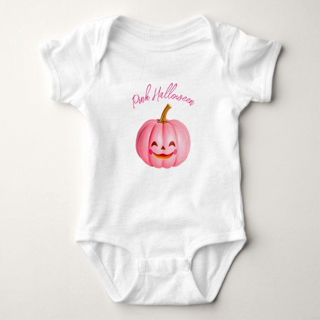 Rosa Halloween Baby Strampler (Vorderseite)