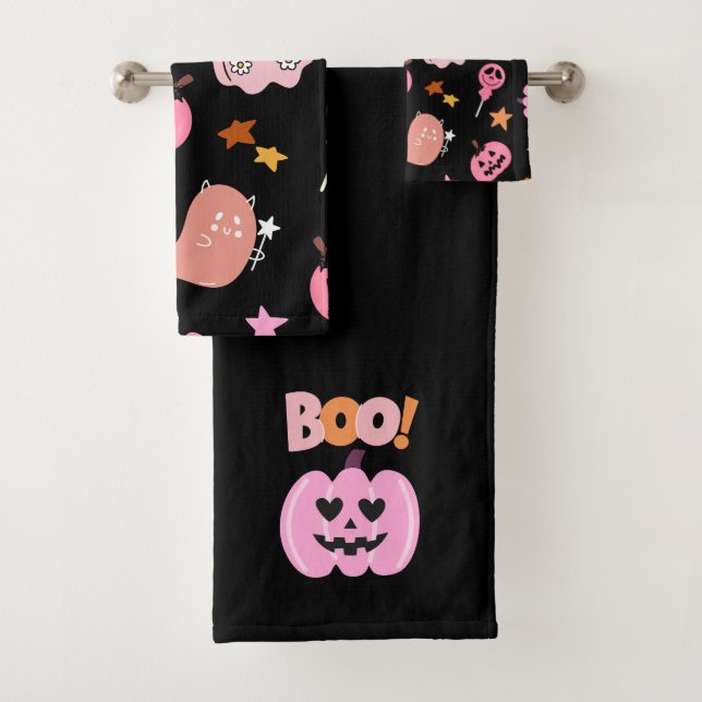 Rosa Halloween Badhandtuch Set (Insitu)