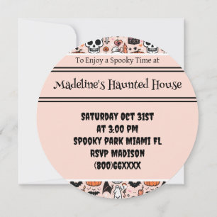 Rosa Halloween Custom Spuk House Party Einladung