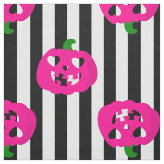 rosa Halloween-Herz-Kürbis gestreift Stoff