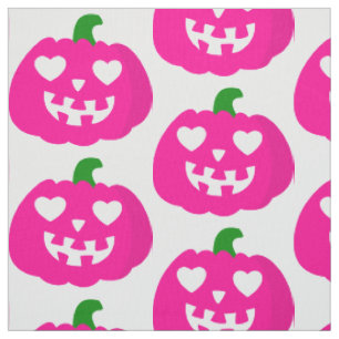 rosa Halloween-Herz-Kürbis-Jack-o-Lantern Stoff
