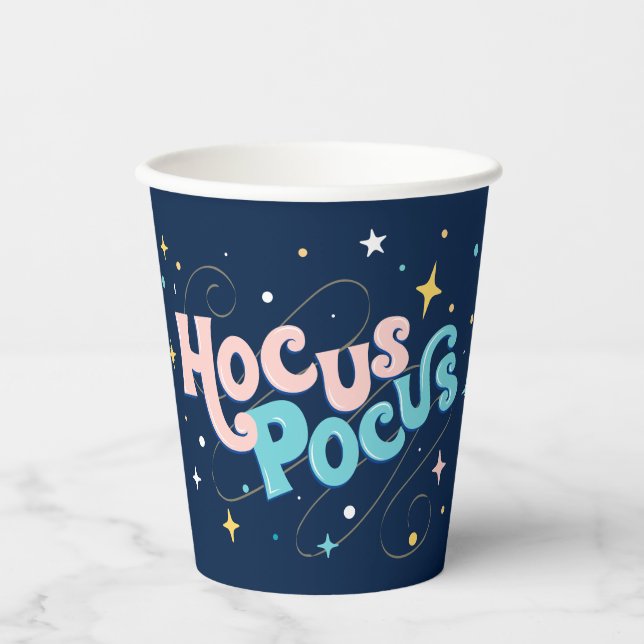 Rosa Halloween, Hocus Pocus Paper Cup Pappbecher (Vorderseite)