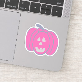 Rosa Halloween-Jack Aufkleber