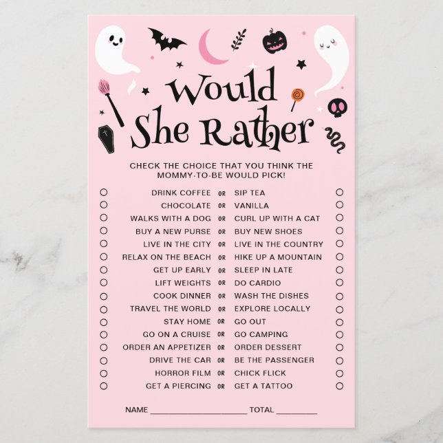 Rosa Halloween-Kinderdusche würde sie eher spielen (Vorderseite)