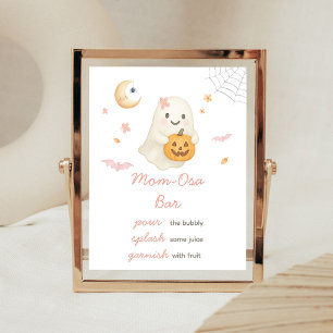 Rosa Halloween Little Boo Mom Osa Bar Schild
