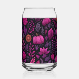 Rosa Halloween mit Kürbissen und Blätter Dosenglas