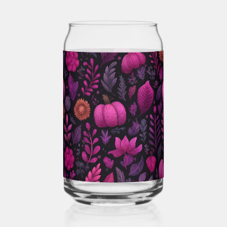 Rosa Halloween mit Kürbissen und Blätter Dosenglas
