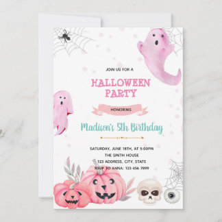Rosa Halloween-Party Einladung
