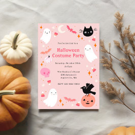 Rosa Halloween-Party Einladung