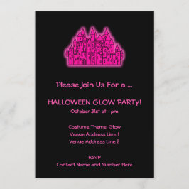 Rosa Halloween-Party Einladung