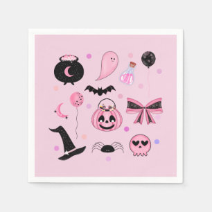 Rosa Halloween Serviette