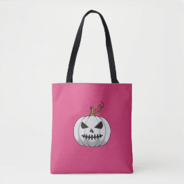 Rosa Halloween-Tasche mit weißem Kürbis Tasche
