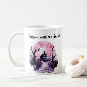 Rosa Halloween Tasse Niedliche Spookie, Spuk Haus