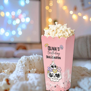 Rosa Halloween-Totenschädel Popcorn-Geschenkbox Geschenkschachtel