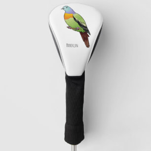 Rosa-halsige Grüntaube-Cartoon Golf Headcover