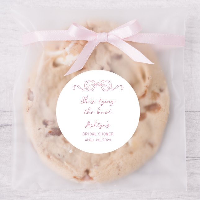 Rosa Hand Drawn Shops binden an den Knoten Sticker (Von Creator hochgeladen)