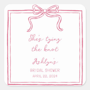 Rosa Hand Drawn Sie bindet den Knoten Sticker