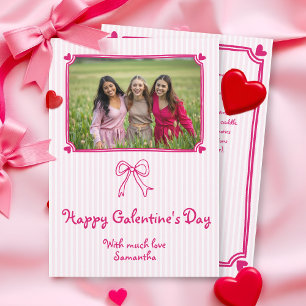 Rosa handgezeichnete Kritzelei Galentine's Day Fot Feiertagskarte