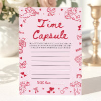 Rosa handgezeichnetes Baby-Shower-Time-Capsule-Spi