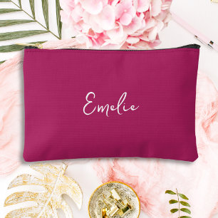 Rosa-Handschrift-Monogramm Zubehörtasche