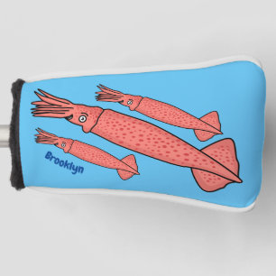 Rosa-Happy-Tintenfisch-Cartoon-Abbildung Golf Headcover