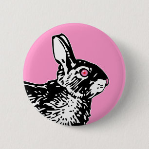 Rosa Häschen Button