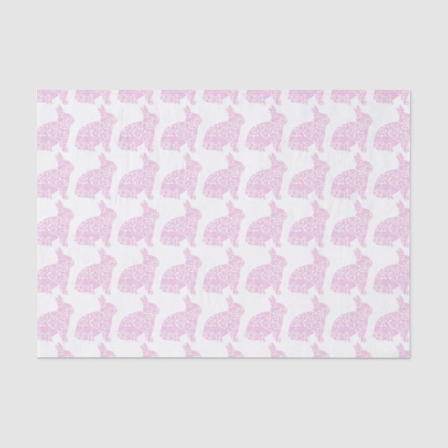 Rosa Häschen-Geschenk-Verpackungs-Seidenpapier Seidenpapier (Vorderseite)