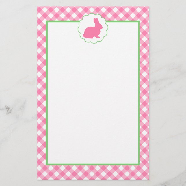 Rosa Häschen-Silhouette Briefpapier (Vorderseite)