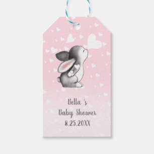 Rosa Häschenherz Confetti-Geschenkumbauten Geschenkanhänger