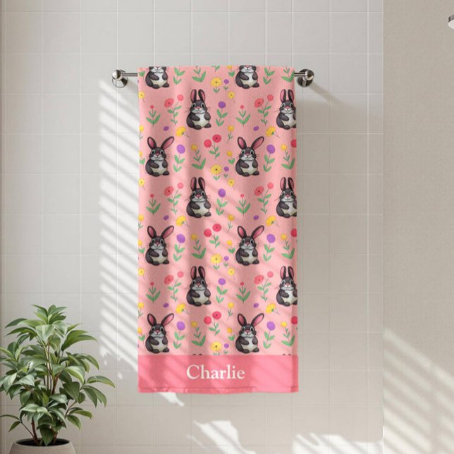 Rosa Hase Kinder Badehandtuch (Von Creator hochgeladen)