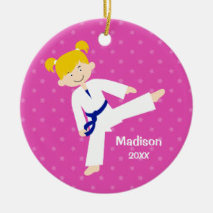 Rosa hat das personalisierte keramikornament