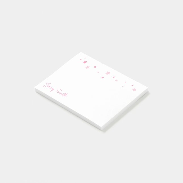 Rosa hat personalisiertes in der Hauptrolle Post-it Klebezettel (angewinkelt)
