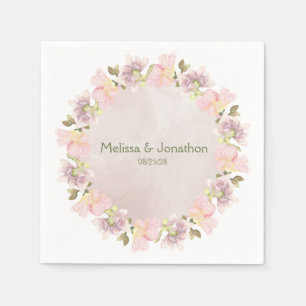 Rosa Hauch Magnolie Florale Hochzeitsservietten Serviette