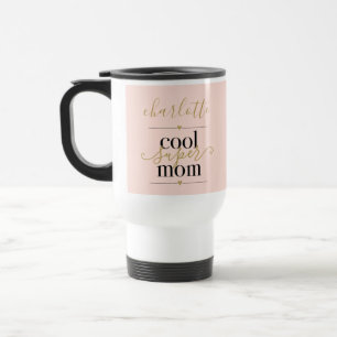Rosa Hauch und Gold Personalisierte Coole Super-Ma Reisebecher