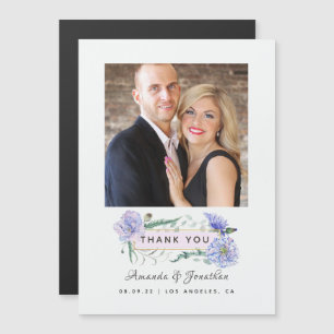 Rosa Hauch und Mint Geometrisch Florale Hochzeit Magneteinladung