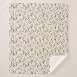 Rosa Hauch und Salbei Orchideen Blumen Sherpa-Deck Sherpadecke