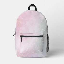 Rosa Hauch und sanfte Minzmuster AI-Kunst  Bedruckter Rucksack