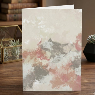 Rosa Hauch und Taupe abstrakte Wasserfarbe Karte