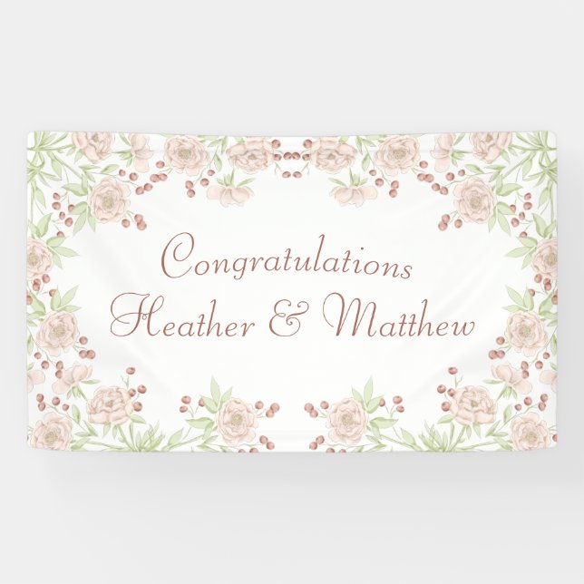 Rosa Hauchhochzeit Banner (Horizontal)