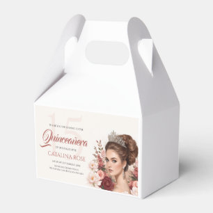 Rosa Hauchrosa Elegante Quinceañera Geschenk Geschenkschachtel