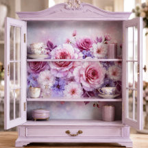 Rosa Hauchrosa Fawn Bouquet Decoupage