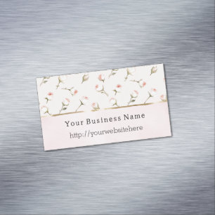 Rosa Hauchrosa Florale Unternehmensname Webseite Magnetische Visitenkarte