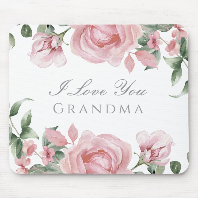 Rosa Hauchrosa Oma Mousepad (Vorne)