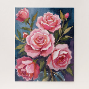 Rosa Hauchrosa Rosenstrauß Gemalt