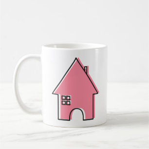 Rosa Hauskaffee-Tasse Kaffeetasse