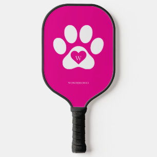 Rosa Haustier Pfote Hund Katze Pickleball Schläger