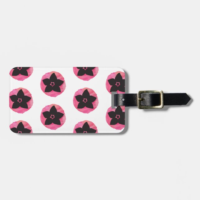 Rosa hawaiianische Blume Gepäckanhänger (Vorderseite horizontal)