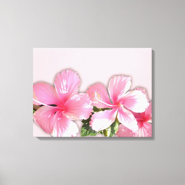 Rosa hawaiianische Hibiskus Blume Leinwand (Vorderseite)