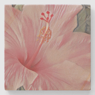 Rosa Hawaiianischer Hibiskus Stone Untersetzer