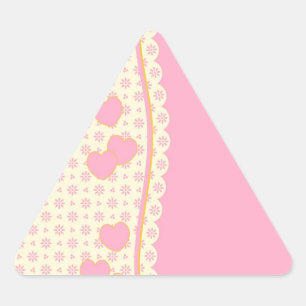 Rosa Heart Eyelet-Hintergrund Triangle-Aufkleber Dreieckiger Aufkleber